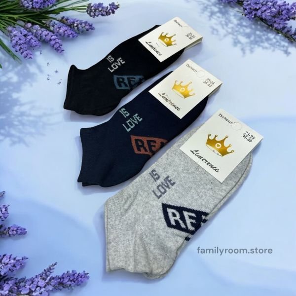 Шкарпетки демісезонні «Limerence», набір 12 пар |Is love• Короткі • Розмір: 36–40