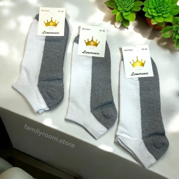 Шкарпетки демісезонні «Limerence» | •Сіра пʼята  •  Короткі• | Розмір: 41-45