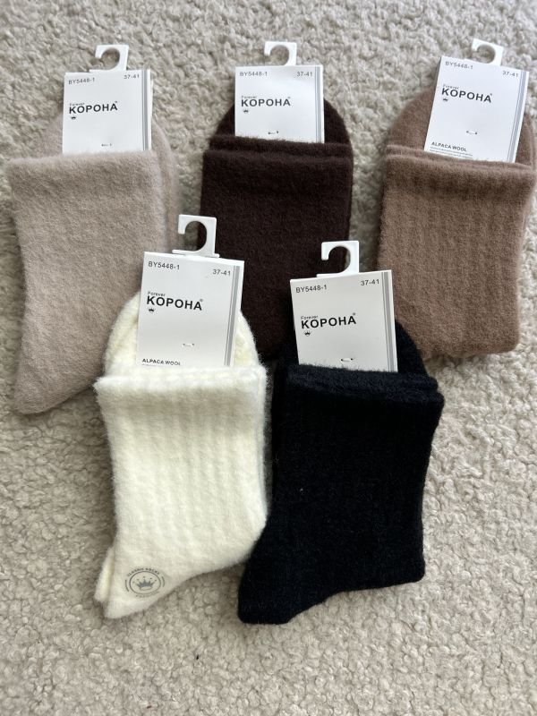 Зимові шкарпетки альпака "Корона" | Термо • Розмір: 37-41
