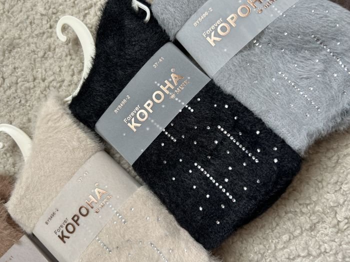 Норкові зимові шкарпетки "Корона" | • Камінці • |Розмір: 37-41