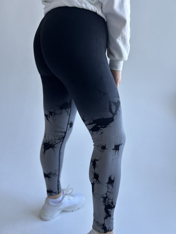 Фітнес лосини з Push-Up | Сірий мармур | Розмір S/M