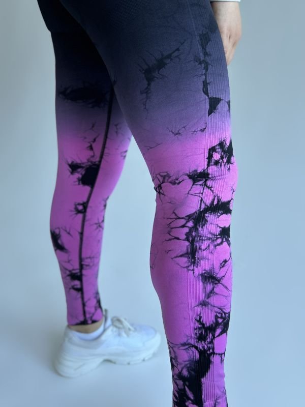 Фітнес лосини з Push-Up | Рожевий мармур | Розмір S/M