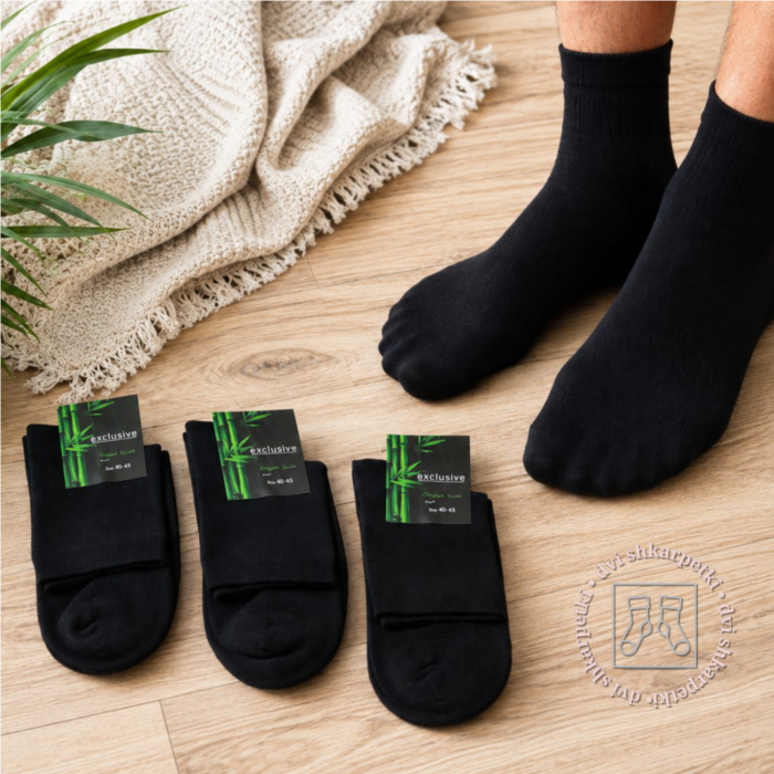 Набір 12 пар |Шкарпетки демісезонні "Master-Exciusive Bambu Socks"|• Чорні •| Розмір: 40-45