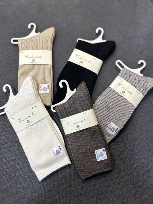 Шкарпетки зимові "Coalo socks" І Кашемір /термо І Однотонні з рельєфним візерунком з косичок та тонким рубчиком - Розмір: 36-41