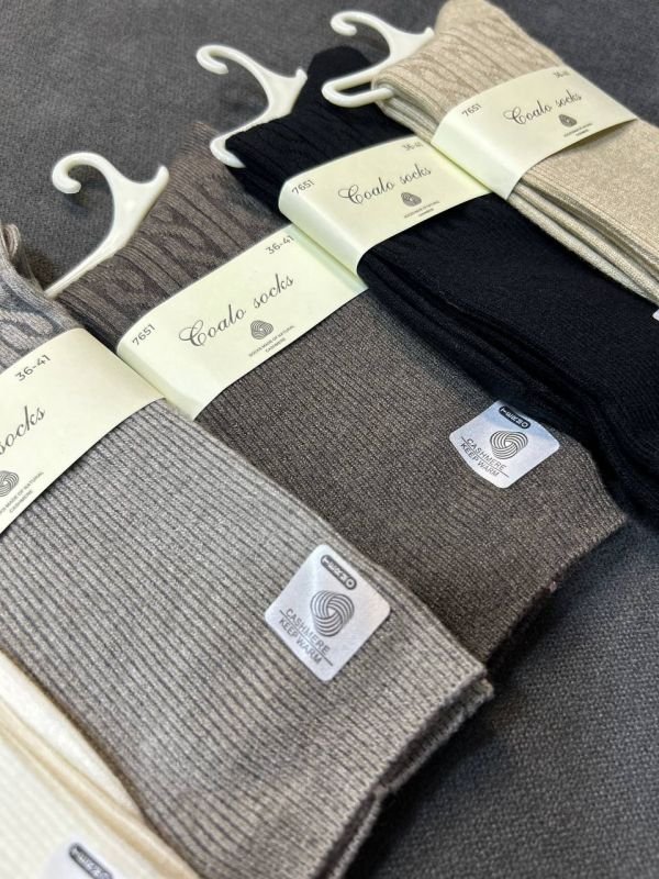 Шкарпетки зимові "Coalo socks" І Кашемір /термо І Однотонні з рельєфним візерунком з косичок та тонким рубчиком - Розмір: 36-41