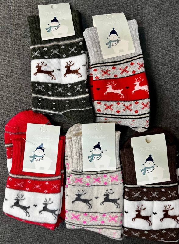 Зимові шкарпетки "NiceSocks" олені (високі, махра, р. 36-40)  