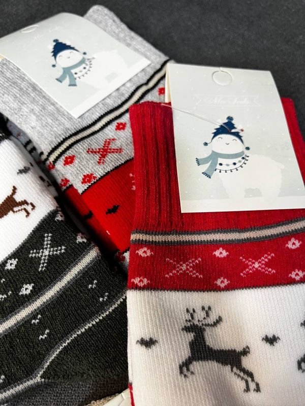 Зимові шкарпетки "NiceSocks" олені (високі, махра, р. 36-40)  