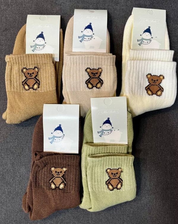 Зимові шкарпетки "NiceSocks" бавовняні ведмедики (високі, махра, р. 36-40)