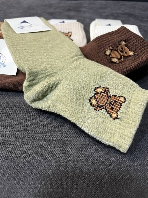 Зимові шкарпетки "NiceSocks" бавовняні ведмедики (високі, махра, р. 36-40)