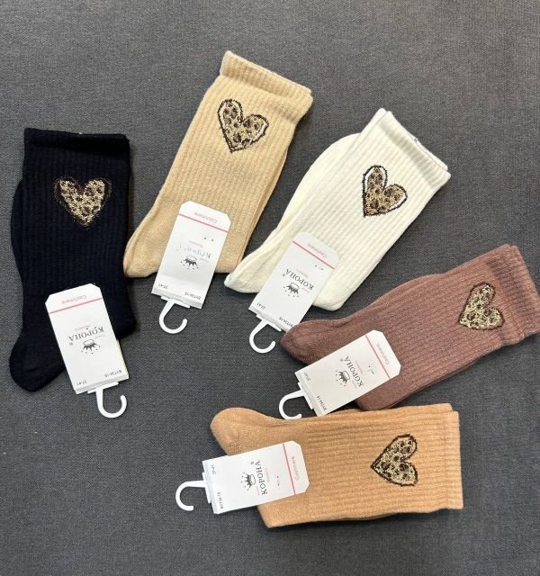 Зимові кашемірові шкарпетки "Корона" | Високі • Тигрове серце • Розмір: 37-41