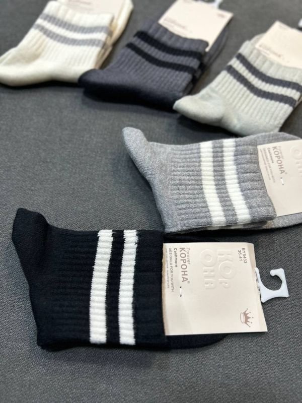 Зимові кашемірові шкарпетки "Корона" |Дві смужки • Розмір: 36-41