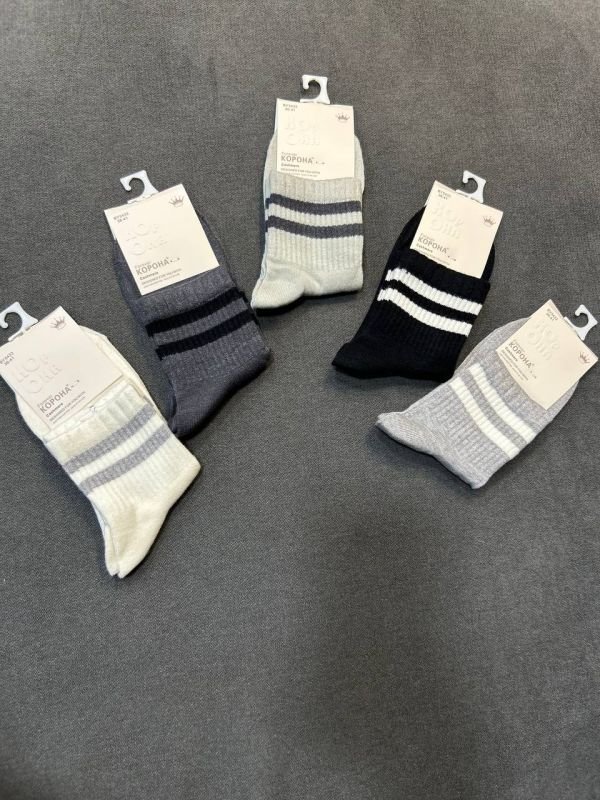 Зимові кашемірові шкарпетки "Корона" |Дві смужки • Розмір: 36-41