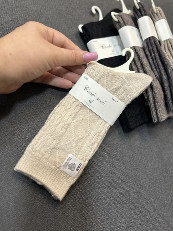 Шкарпетки зимові "Coalo Socks" І Кашемір /термо І В'язаний рельєфний візерунок - Розмір: 36-41
