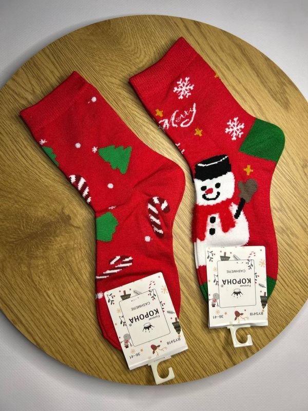 Новорічні термо/кашемірові шкарпетки "Корона" | Жіночі • Новорічні малюнки| Розмір: 36-41