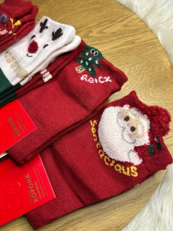 Новорічні термо/кашемірові шкарпетки "Корона" | Жіночі • | Розмір: 36-41