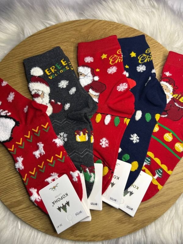 Новорічні шкарпетки "Корона" | Жіночі • Санта-Санта| Розмір: 36-41