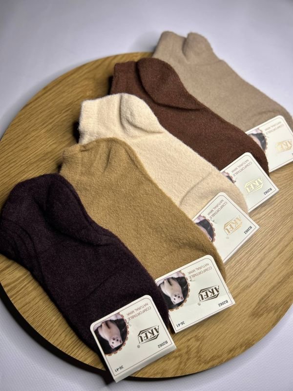 Зимові норкові шкарпетки "AKFU" | Кавовий мікс • Розмір: 36-41