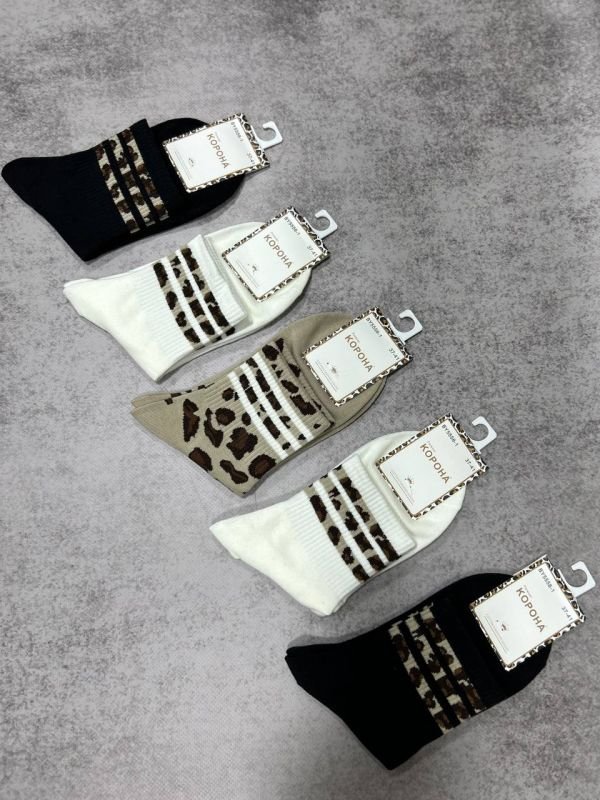 Шкарпетки демісезонні "Корона" | • Леопардові смужки | Розмір: 37-41