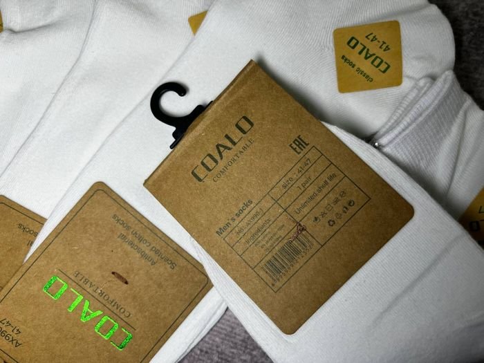 Шкарпетки демісезонні "COALO" |• Парфумовані • Базові білі • Короткі |Розмір: 41-47