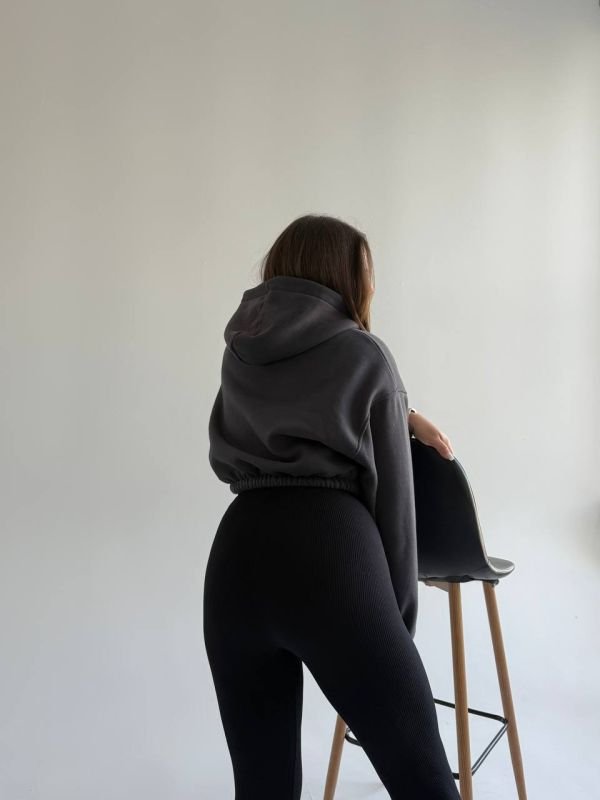 Лосини зі штрипкою через п'яту| Чорні| Рубчик | S/M