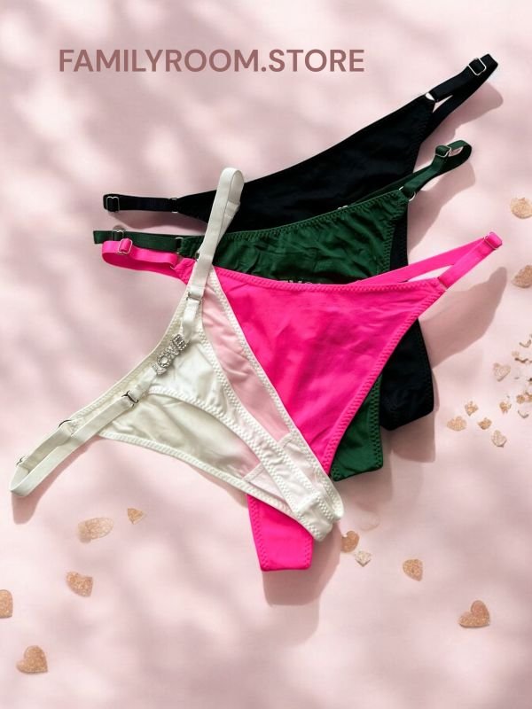 Набір трусиків стрінги «LOVE” | 3шт. + 1 в подарунок |  ОС  ( від 92 до 105 см)