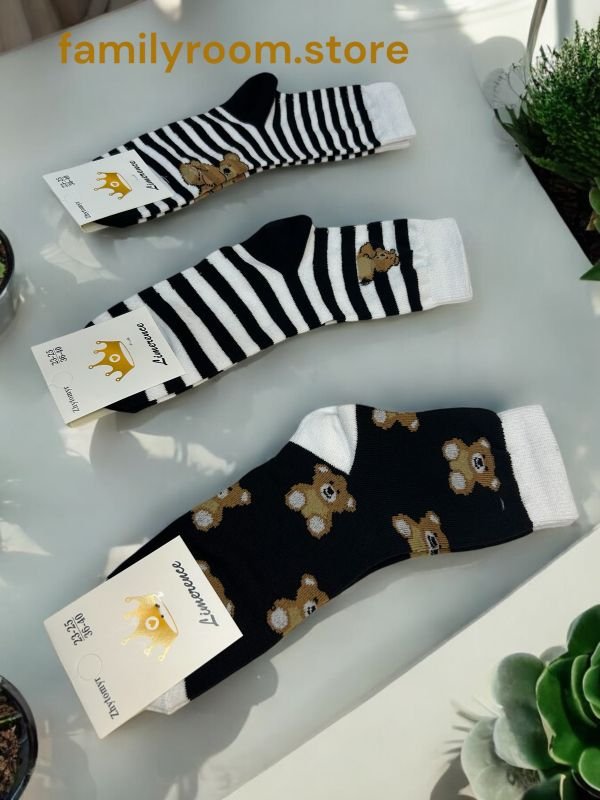 Шкарпетки демісезонні «Limerence» , «Смугасті Ведмедики», розмір: 36-40