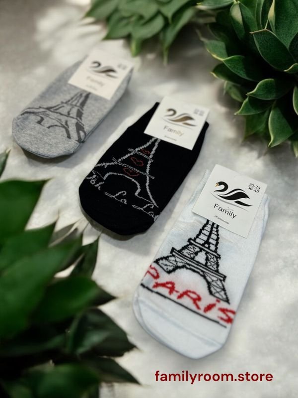 Шкарпетки демісезонні «Limerence», набір 12 пар|Париж• Короткі • Розмір: 36–40