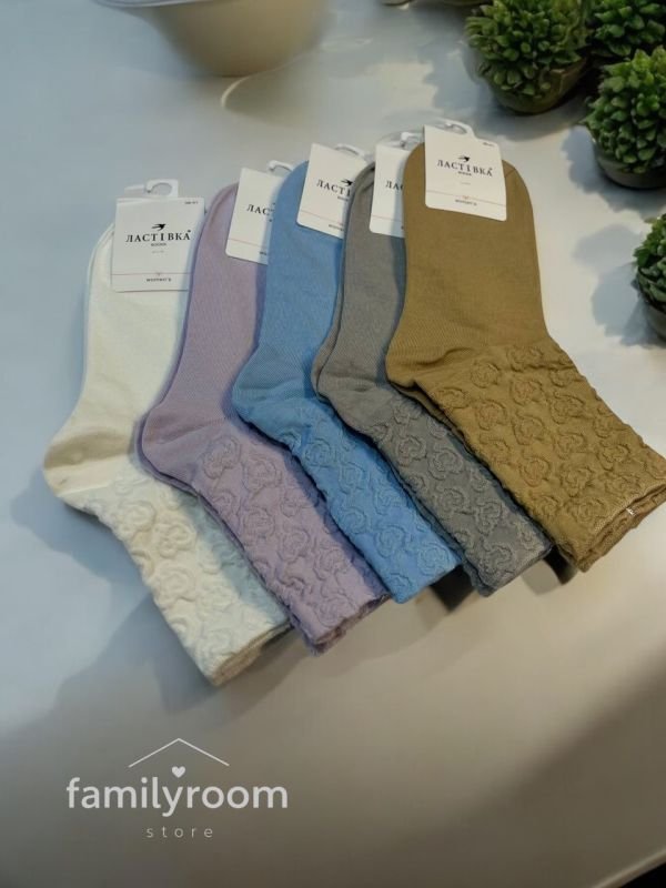 Шкарпетки демісезонні «Ластівка» | •Візерунок Сердець• Високі• | Розмір: 36-41