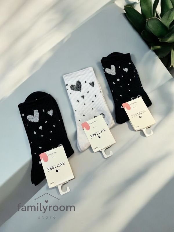 Шкарпетки демісезонні «Ластівка» | • Серця• Високі •| Розмір: 36-41