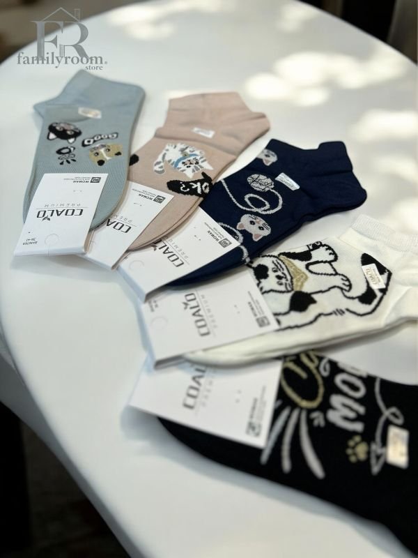 Шкарпетки демісезонні "COALO" |• Котики• Короткі•|Розмір: 36-41 | Арт. 667