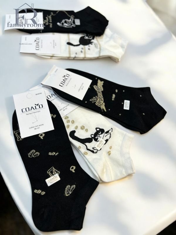 Шкарпетки демісезонні "COALO" |• Котики• Короткі•|Розмір: 36-41 | Арт. 671