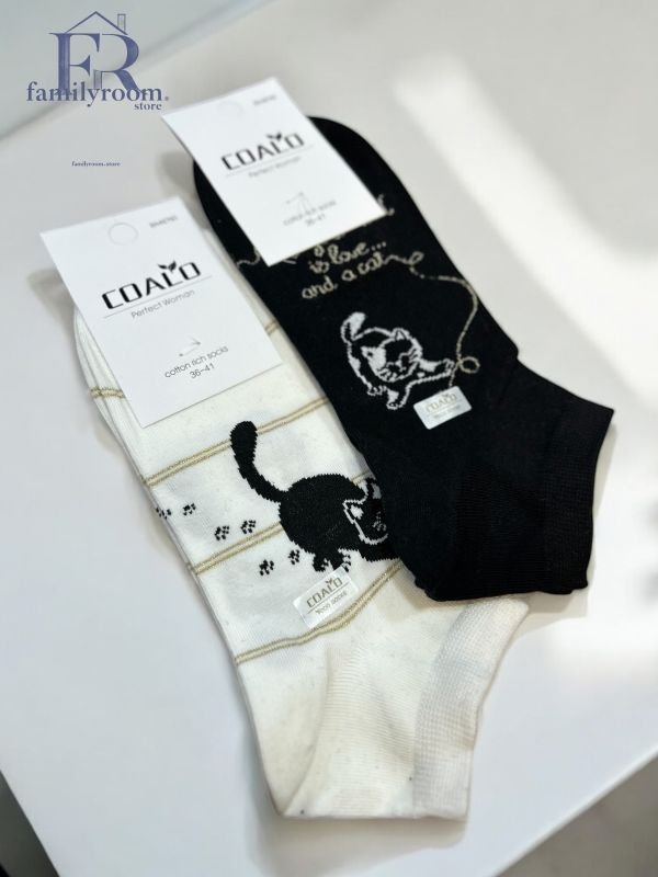 Шкарпетки демісезонні "COALO" |• Котики• Короткі•|Розмір: 36-41 | Арт. 671