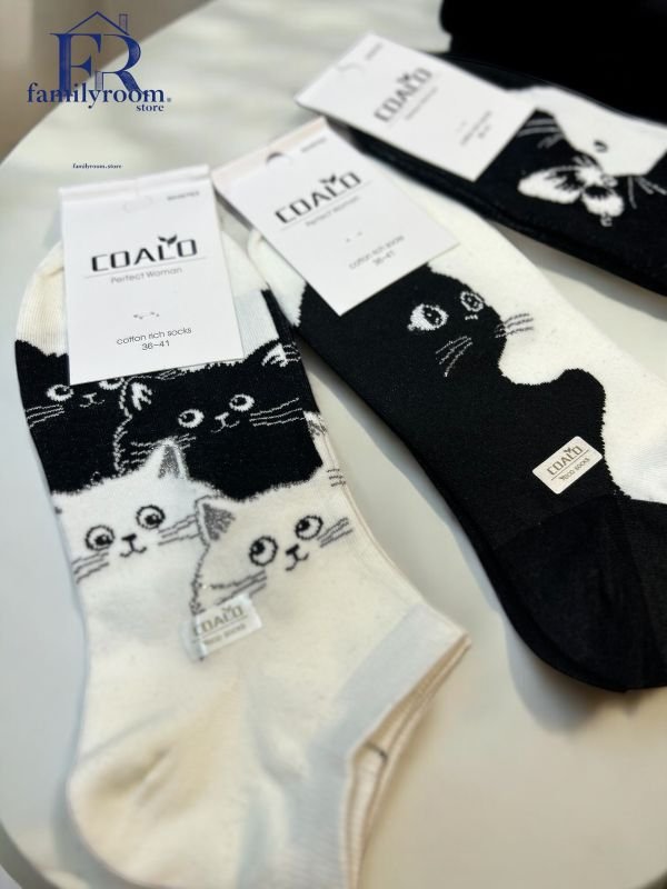 Шкарпетки демісезонні "COALO" |• Котики• Короткі•|Розмір: 36-41 | Арт. 680