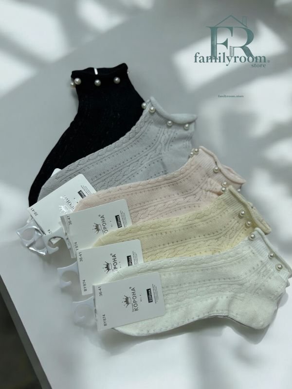 Шкарпетки демісезонні "Корона" | •Перлини •Короткі•| Розмір: 36-41