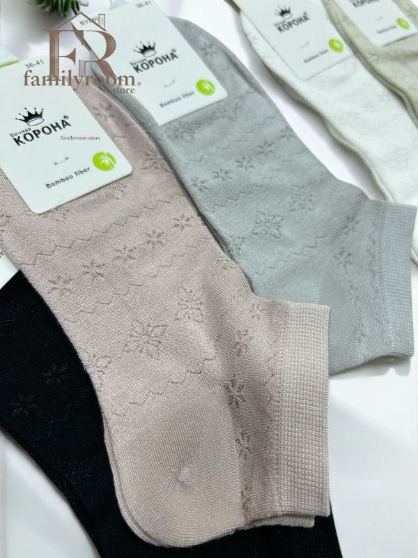 Шкарпетки демісезонні "Корона" | • Бамбук •Короткі•| Розмір: 36-41