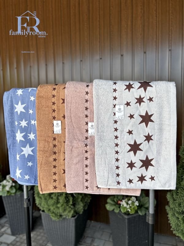 Рушник | Махровий, 160×80 • Зірковий візерунок